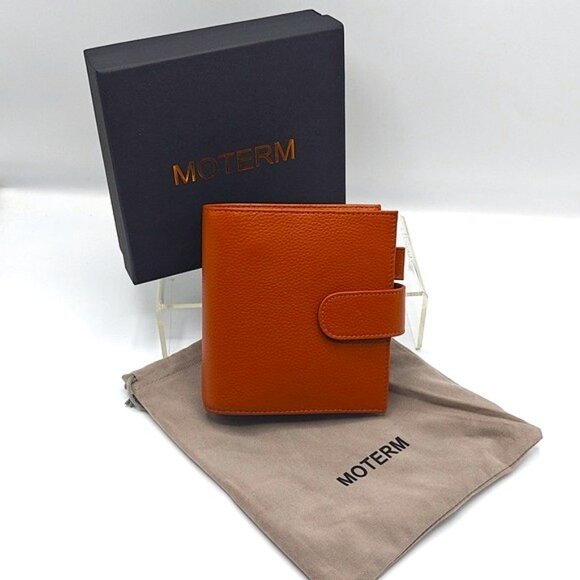 Moterm Leather Pocket Luxe 6 Rings Organizer Planner Pebble-Burnt Orange - Picture 1 of 10